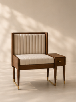 Regal Walnut Channel Tufted Chair