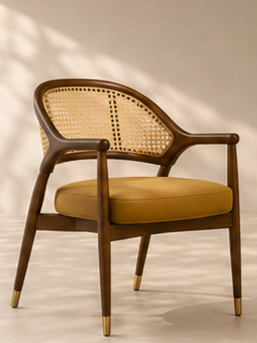 Cane Back Accent Chair