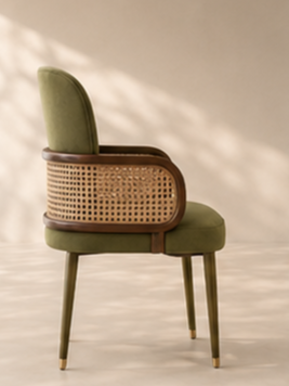 Elaborate Cane & Wood Armchair
