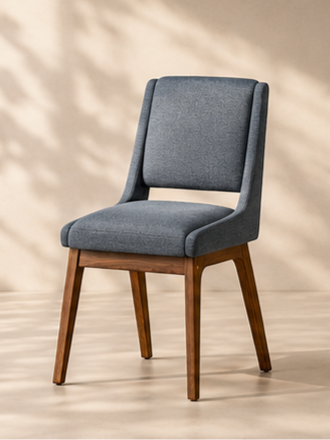 Modern Fabric and Wood Chair