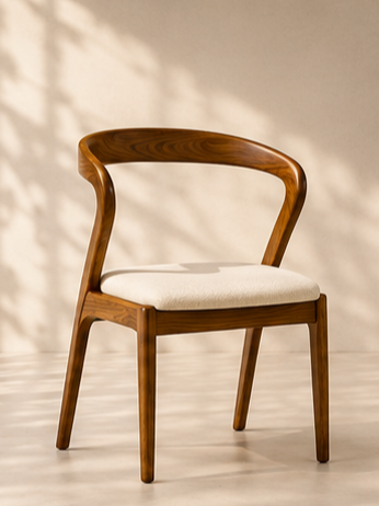 Curving Silhouette Solid Oak Chair