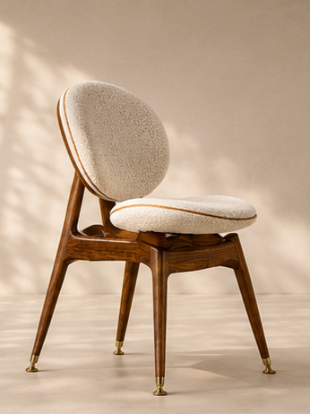 Mid-Century Wool Accent Chair