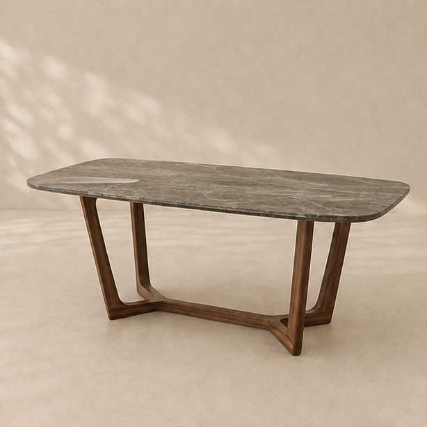 Organic Stone and Wood Coffee Table
