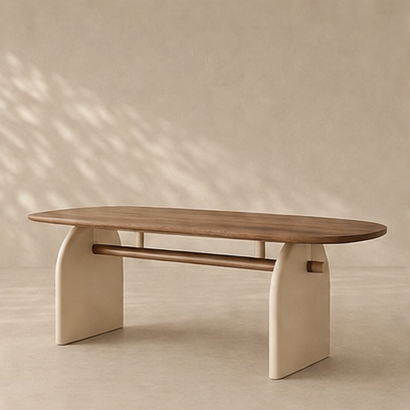 Organic Elm And Cream Console