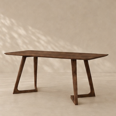 Sculptural Walnut Dining Table