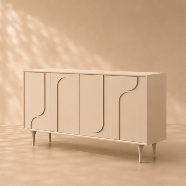 Sculptural organic silhouette sideboard
