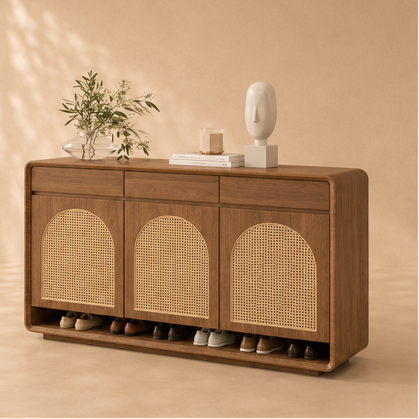 Woven Arch Mid-Century Sideboard